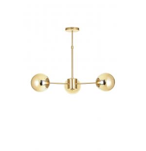 Avizemoda Miya 3 lü Bal Camlı Salon Oturma Odası Modern Sarkıt Avize - (Gold Kaplama)