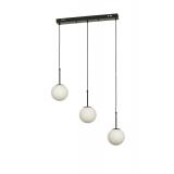 Avizemoda Miya 3 lü Yemek Masası Üstü Beyaz Camlı Modern Sarkıt Avize - (Siyah)