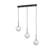 Avizemoda Miya 3 lü Yemek Masası Üstü Beyaz Camlı Modern Sarkıt Avize - (Siyah)