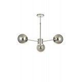 Avizemoda Miya 3 lü Füme Camlı Salon Oturma Odası Modern Sarkıt Avize - (Krom Kaplama)