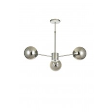 Avizemoda Miya 3 lü Füme Camlı Salon Oturma Odası Modern Sarkıt Avize - (Krom Kaplama)