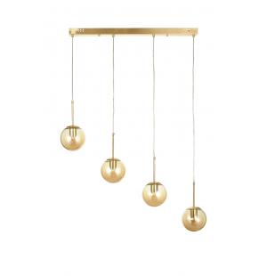 Avizemoda Miya 4 lü Yemek Masası Üstü Bal Camlı Modern Sarkıt Avize - (Gold Kaplama)