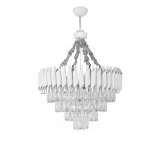Avizemoda Palmira 55'lik Prizma Kesim Kristal Taşlı Lüks Salon Avize - (Beyaz Krom)