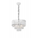 Avizemoda Palmira 35 lik Prizma Kesim Kristal Taşlı Lüks Salon Avize - (Beyaz Krom)