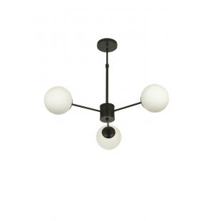 Avizemoda Miya 3 lü Beyaz Camlı Salon Oturma Odası Modern Sarkıt Avize - (Siyah)