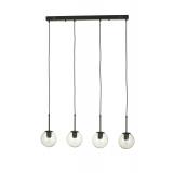 Avizemoda Miya 4 lü Yemek Masası Üstü Şeffaf Camlı Modern Sarkıt Avize - (Siyah)