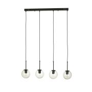 Avizemoda Miya 4 lü Yemek Masası Üstü Şeffaf Camlı Modern Sarkıt Avize - (Siyah)