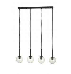 Avizemoda Miya 4 lü Yemek Masası Üstü Şeffaf Camlı Modern Sarkıt Avize - (Siyah)