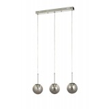 Avizemoda Miya 3 lü Yemek Masası Üstü Füme Camlı Modern Sarkıt Avize - (Krom Kaplama)