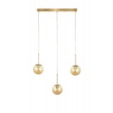 Avizemoda Miya 3 lü Yemek Masası Üstü Bal Camlı Modern Sarkıt Avize - (Gold Kaplama)