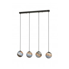 Avizemoda Galaksi 4 lü Yemek Masası Üstü Uzay Desen Camlı Modern Sarkıt Avize - (Siyah Kasa)