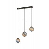 Avizemoda Galaksi 3 lü Yemek Masası Üstü Uzay Desen Camlı Modern Sarkıt Avize - (Siyah Kasa)