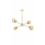 Avizemoda Pinza 4 lü Bal Camlı Salon Oturma Odası Modern Kollu Avize - (Gold Kaplama)