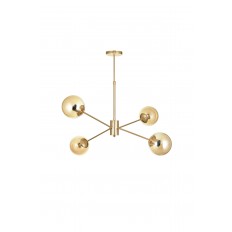 Avizemoda Pinza 4 lü Bal Camlı Salon Oturma Odası Modern Kollu Avize - (Gold Kaplama)