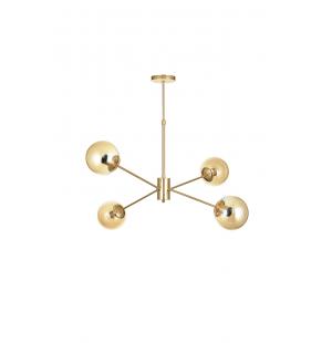 Avizemoda Pinza 4 lü Bal Camlı Salon Oturma Odası Modern Kollu Avize - (Gold Kaplama)