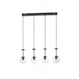 Avizemoda Pinza 4 lü Yemek Masası Üstü Şeffaf Camlı Modern Sarkıt Avize - (Siyah)