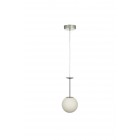 Avizemoda Pinza Tekli Beyaz Camlı Salon Oturma Odası Modern Avize - (Krom Kaplama)