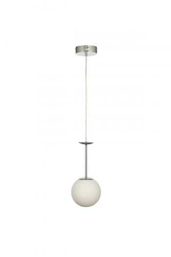 Avizemoda Pinza Tekli Beyaz Camlı Salon Oturma Odası Modern Avize - (Krom Kaplama)