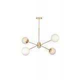 Avizemoda Pinza 4 lü Beyaz Camlı Salon Oturma Odası Modern Kollu Avize - (Gold Kaplama)