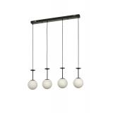 Avizemoda Pinza 4 lü Yemek Masası Üstü Beyaz Camlı Modern Sarkıt Avize - (Siyah)