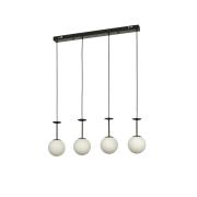 Avizemoda Pinza 4 lü Yemek Masası Üstü Beyaz Camlı Modern Sarkıt Avize - (Siyah)