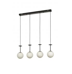 Avizemoda Pinza 4 lü Yemek Masası Üstü Beyaz Camlı Modern Sarkıt Avize - (Siyah)