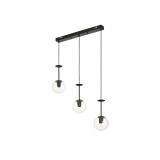 Avizemoda Pinza 3 lü Yemek Masası Üstü Şeffaf Camlı Modern Sarkıt Avize - (Siyah)