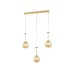 Avizemoda Pinza 3 lü Yemek Masası Üstü Bal Camlı Modern Sarkıt Avize - (Gold Kaplama)