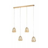 Avizemoda Venita 4 lü Yemek Masası Üstü Bal+Beyaz Çift Camlı Modern Sarkıt Avize - (Gold Kaplama)