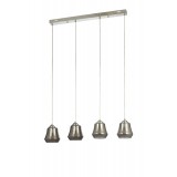 Avizemoda Venita 4 lü Yemek Masası Üstü Füme+Beyaz Çift Camlı Modern Sarkıt Avize - (Krom Kaplama)