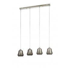 Avizemoda Venita 4 lü Yemek Masası Üstü Füme+Beyaz Çift Camlı Modern Sarkıt Avize - (Krom Kaplama)