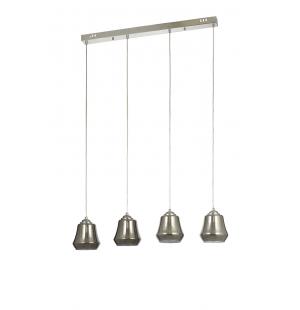 Avizemoda Venita 4 lü Yemek Masası Üstü Füme+Beyaz Çift Camlı Modern Sarkıt Avize - (Krom Kaplama)