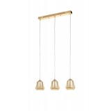 Avizemoda Venita 3 lü Yemek Masası Üstü Bal+Beyaz Çift Camlı Modern Sarkıt Avize - (Gold Kaplama)