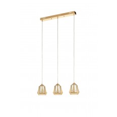 Avizemoda Venita 3 lü Yemek Masası Üstü Bal+Beyaz Çift Camlı Modern Sarkıt Avize - (Gold Kaplama)