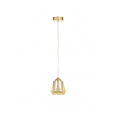 Avizemoda Venita Tekli Bal+Beyaz Çift Camlı Salon Oturma Odası Modern Sarkıt Avize - (Gold Kaplama)