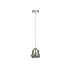 Avizemoda Venita Tekli Füme+Beyaz Çift Camlı Salon Oturma Odası Modern Sarkıt Avize - (Krom Kaplama)