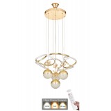 Avizemoda Helix 4'lü Power Ledli Dimmerli Kumandalı Modern Avize, 3 Renk: (Sarı-beyaz-gün Işığı )- Gold