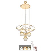 Avizemoda Helix 4'lü Power Ledli Dimmerli Kumandalı Modern Avize, 3 Renk: (Sarı-beyaz-gün Işığı )- Gold