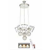 Avizemoda Elsa 4'lü Power Ledli Dimmerli Kumandalı Modern Avize, 3 Renk: (sarı-beyaz-gün Işığı )- Krom