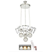 Avizemoda Elsa 4'lü Power Ledli Dimmerli Kumandalı Modern Avize, 3 Renk: (sarı-beyaz-gün Işığı )- Krom