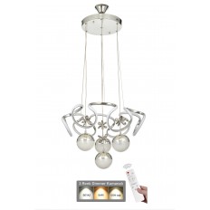 Avizemoda Elsa 4'lü Power Ledli Dimmerli Kumandalı Modern Avize, 3 Renk: (sarı-beyaz-gün Işığı )- Krom