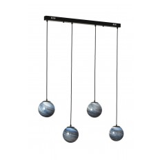 Avizemoda Galaksi 4 lü Yemek Masası Üstü Gökyüzü Desen Camlı Modern Sarkıt Avize - (Siyah Kasa)