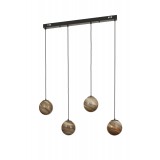 Avizemoda Galaksi 4 lü Yemek Masası Üstü Toprak Desen Camlı Modern Sarkıt Avize - (Siyah Kasa)