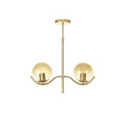 Avizemoda Ranya 2 li Bal Camlı Salon Oturma Odası Modern Avize - (Gold Kaplama)