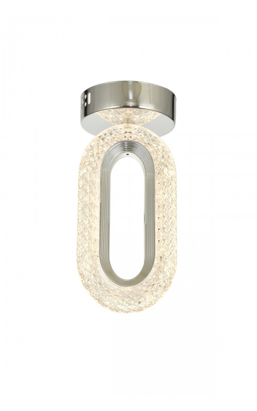 Avizemoda Sessi Tekli Plafonyer Ledli Modern Lüks Sarkıt Avize (3 Renk Led; Sarı-Beyaz-Gün ışığı) - Krom