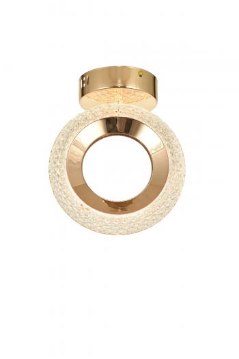 Avizemoda Ribera Tekli Plafonyer Ledli Modern Lüks Sarkıt Avize (3 Renk Led; Sarı-Beyaz-Gün ışığı) - GOLD