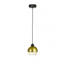 Avizemoda Side Tekli Gold Camlı Salon Oturma Odası Modern Sarkıt Avize - (Siyah Kasa)