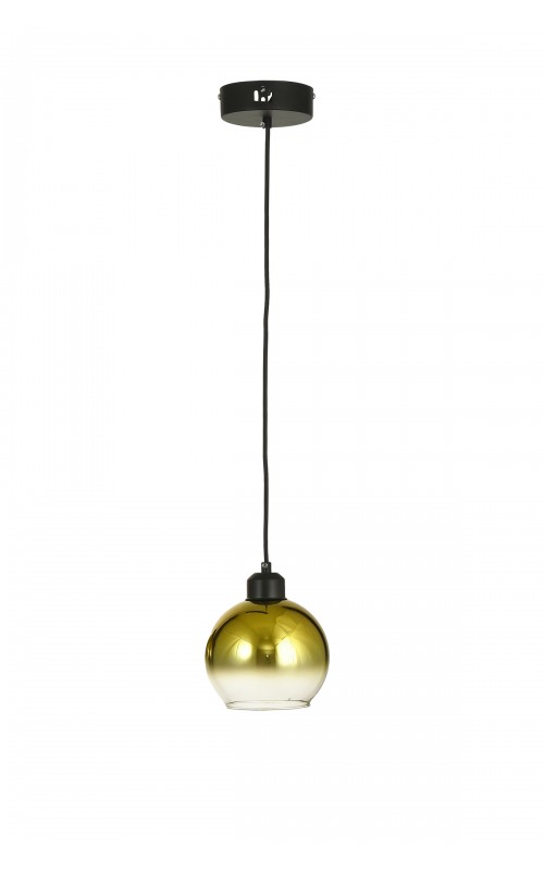 Avizemoda Side Tekli Gold Camlı Salon Oturma Odası Modern Sarkıt Avize - (Siyah Kasa)