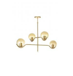 Avizemoda Ranya 4 lü Bal Camlı Salon Oturma Odası Modern Kollu Avize - (Gold Kaplama)