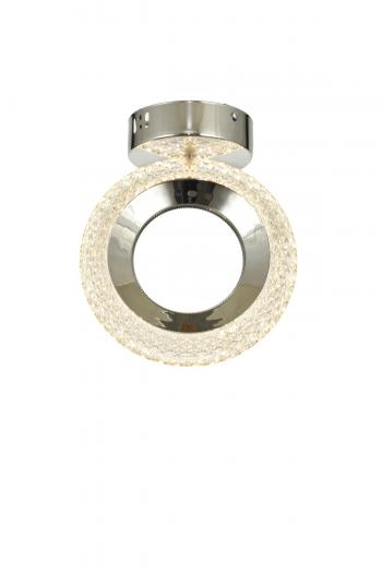 Avizemoda Ribera Tekli Plafonyer Ledli Modern Lüks Sarkıt Avize (3 Renk Led; Sarı-Beyaz-Gün ışığı) - Krom